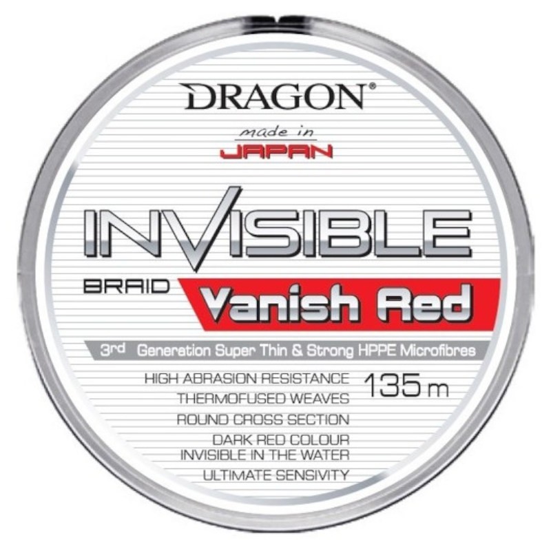 Dragon Plecionka Invisible Vanish Red 135m 0.10mm-60304