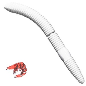 Libra Lures Fatty D'Worm 001 White Kryl 6.5cm 