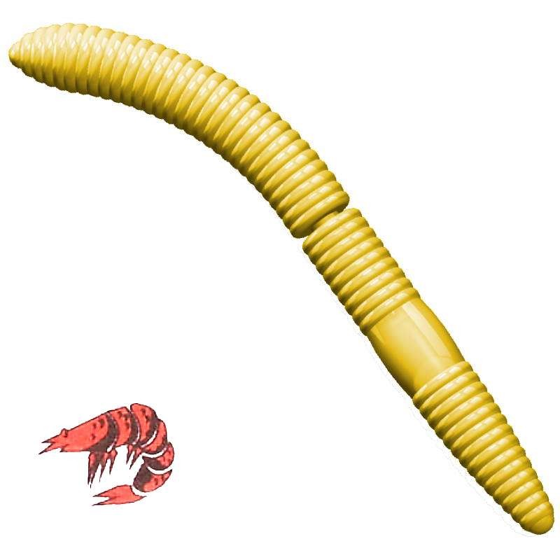 Libra Lures Fatty D'Worm 007 Yellow Kryl 6.5cm -70010