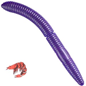 Libra Lures Fatty D'Worm 020 PurpleGli Kryl 6.5cm 