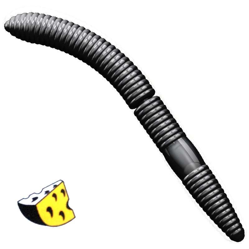Libra Lures Fatty D'Worm 040 Black Ser 6.5cm -69992