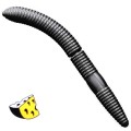 Libra Lures Fatty D'Worm 040 Black Ser 6.5cm -69992