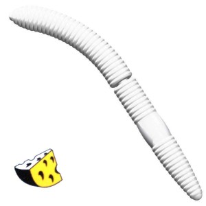 Libra Lures Fatty D'Worm 001 White Ser 7.5cm 