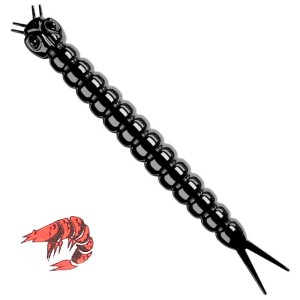 Libra Lures Slight Worm 040 Black Kryl 3.8cm