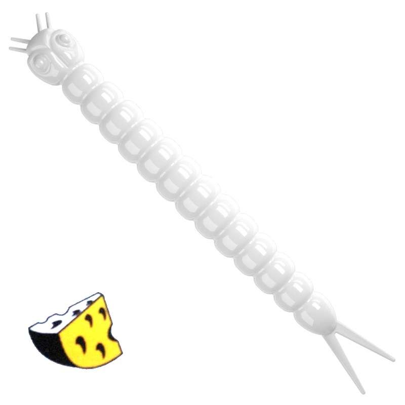 Libra Lures Slight Worm 001 White Ser 3.8cm-70072