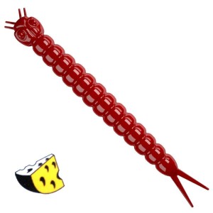Libra Lures Slight Worm 021 Red Ser 3.8cm