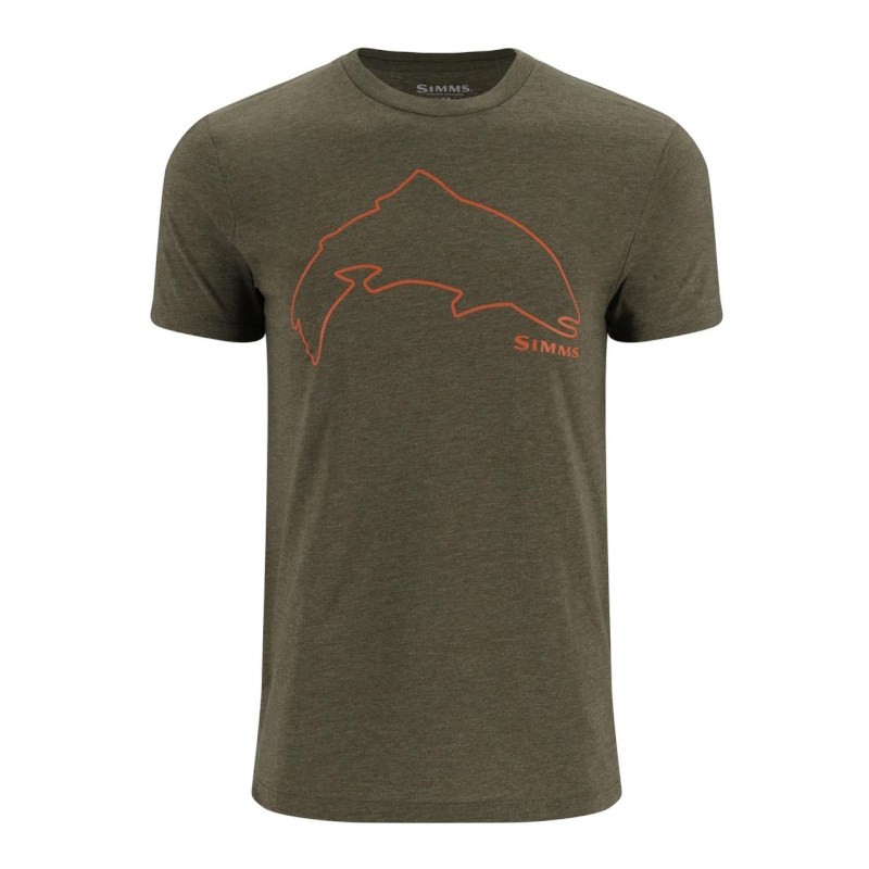 Simms Trout Outline T-Shirt Loden Heather L-59201