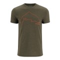Simms Trout Outline T-Shirt Loden Heather XXL-59209