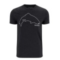 Simms Trout Outline T-Shirt Dark Gunmetal Hthr XL-59194