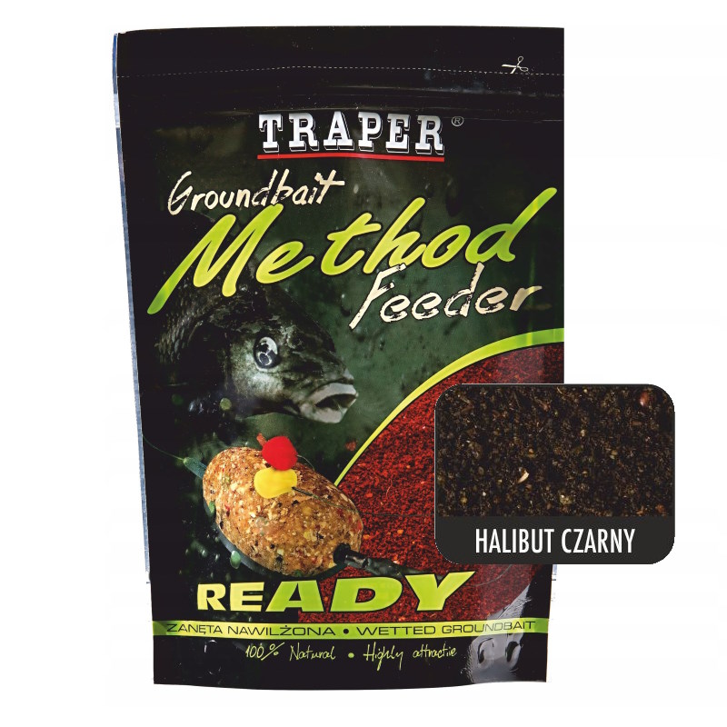 Traper Zanęta Method Ready Halibut czarny 750g-45593