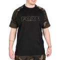 Fox Camo Outline Print Black T-Shirt L-71522