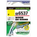 Owner Haczyki 56537 Worm BH-Round black 6-37439