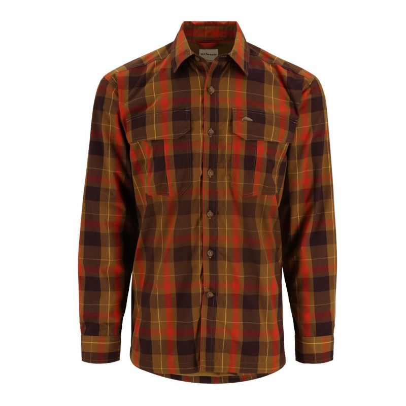 Simms ColdWeather Shirt Bronzeback Logan Plaid L-56782