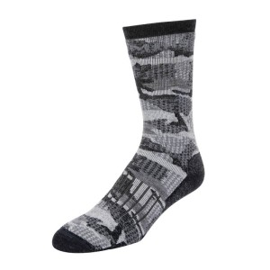 Simms Merino Midweight Hiker Sock Hex Camo CarbonM