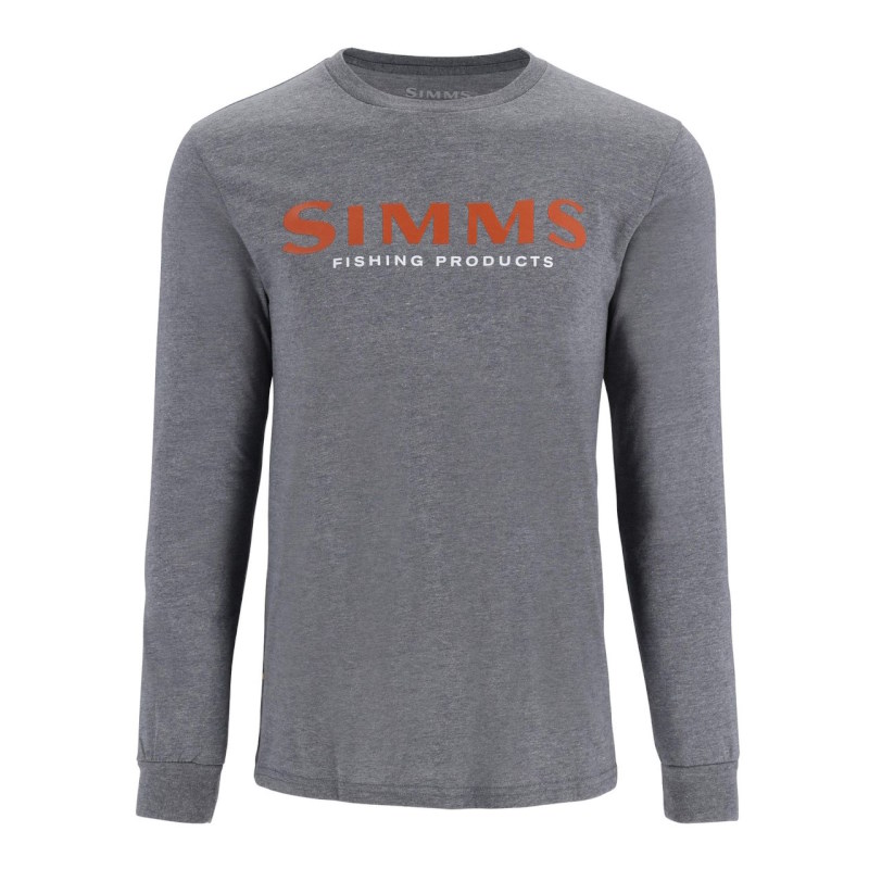Simms Logo Shirt LS Athletic Heather L-58913