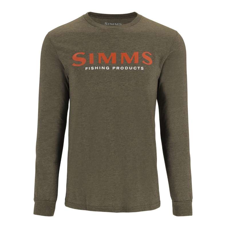 Simms Logo Shirt LS Loden Heather S-62246
