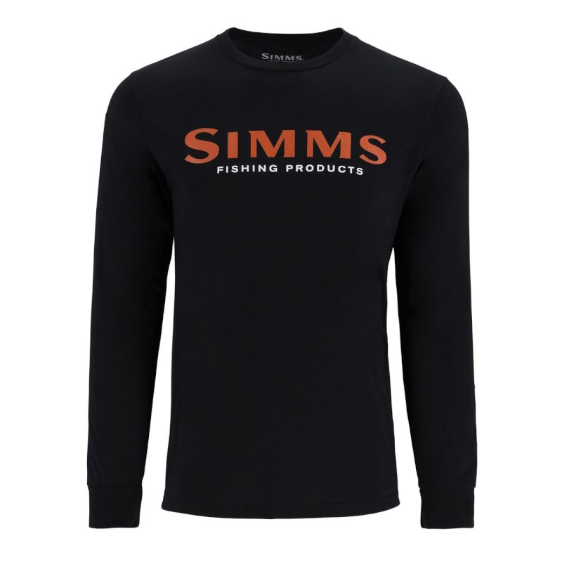 Simms Logo Shirt LS Jet Black S-58954