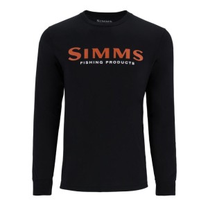 Simms Logo Shirt LS Jet Black 3XL