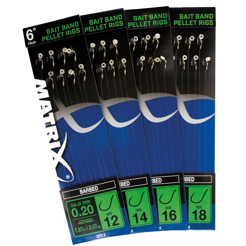Matrix Bait Band Pellet Rigs 8szt. 15cm 0.18mm 16-16310