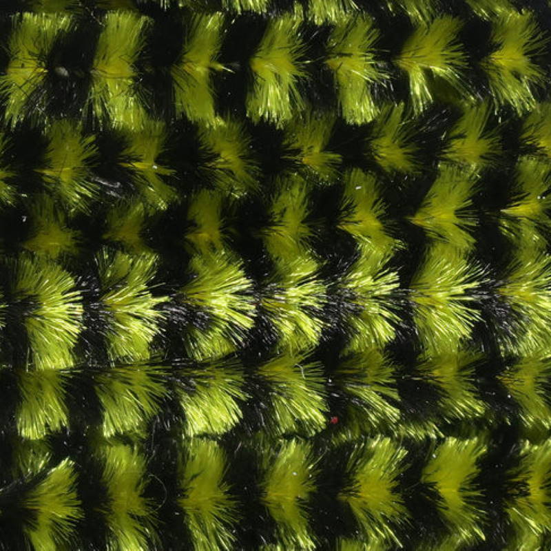 Hareline Variegated Chenille Med #17 Black/Yellow-24372