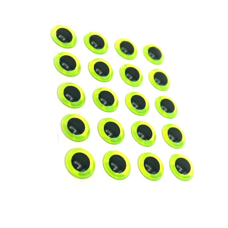 Hareline 3D Holographic Eyes 3/16 Yellow #367-24503