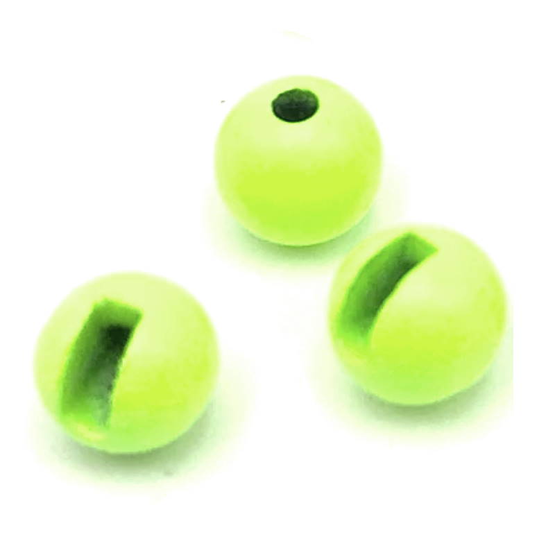 Hareline Tungsten Slot Beads Fluo Yello #142 5.5mm-24428