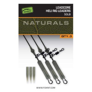 Fox Edges Naturals Leadcore Heli Rigs 50lb 3szt.