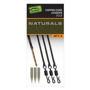 Fox Edges Naturals Copper-Core Leaders 50lb 3szt.