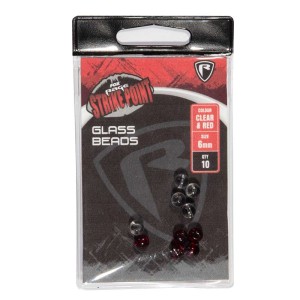 Fox Rage Clear and Red Glass Beads 6mm 10szt.