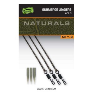 Fox Edges Naturals Submerge Leaders 40lb 3szt.