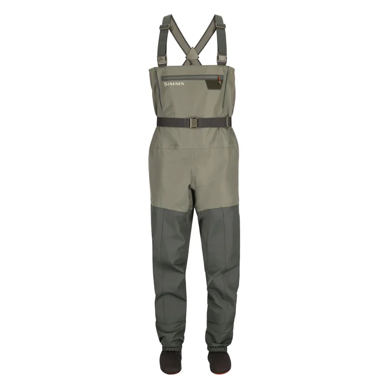 Wodery Simms Tributary Stockingfoot Basalt (model do 2025) – na manekinie, z przodu