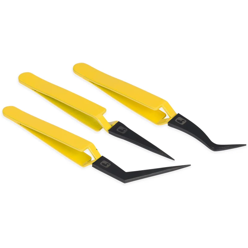 Zestaw pęset do dubbingu Loon D-Loop Tweezer Kit – Yellow 1.webp