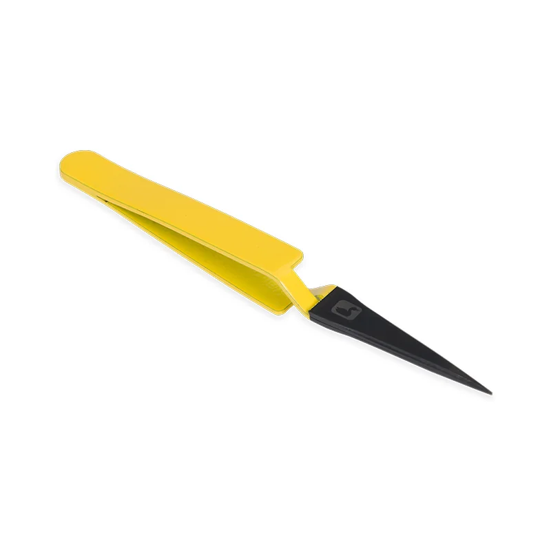 Pęseta do dubbingu Loon Mini Straight D-Loop Tweezer – Yellow 1.webp