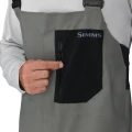 Spodnie przeciwdeszczowe Simms Vapor Elite Bib Gunmetal – kieszeń piersiowa