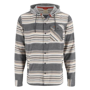 Koszula flanelowa z kapturem Simms Santee Flannel Hoody Black/Slate Blanket Stripe