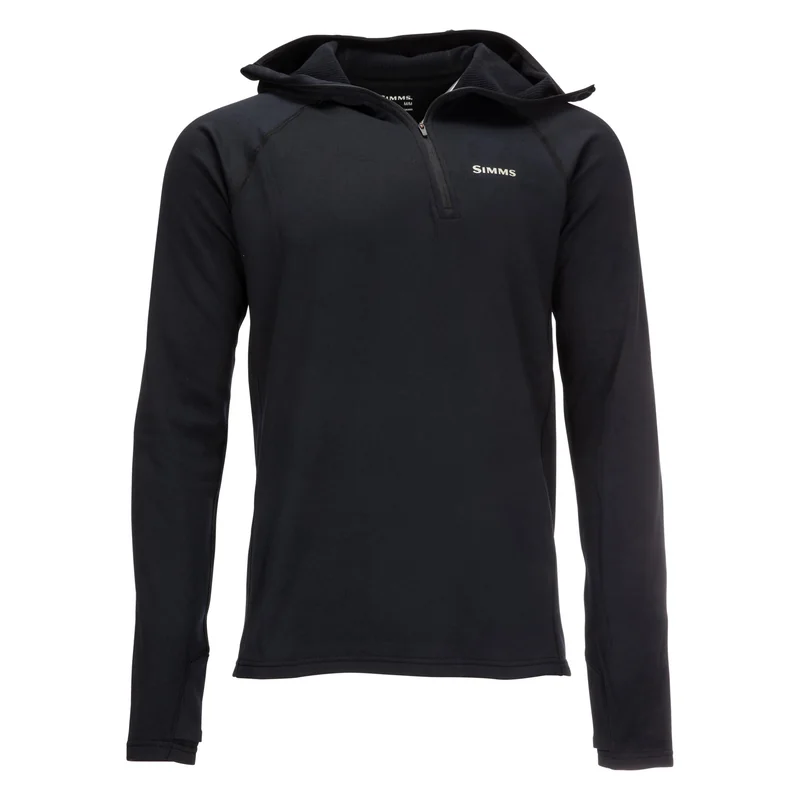 Bluza termoaktywna Simms Heavyweight Baselayer Hoody Black – przód