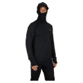 Bluza termoaktywna Simms Heavyweight Baselayer Hoody Black – na modelu – kaptur i komin