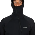 Bluza termoaktywna Simms Heavyweight Baselayer Hoody Black – kaptur z kominem – zbliżenie