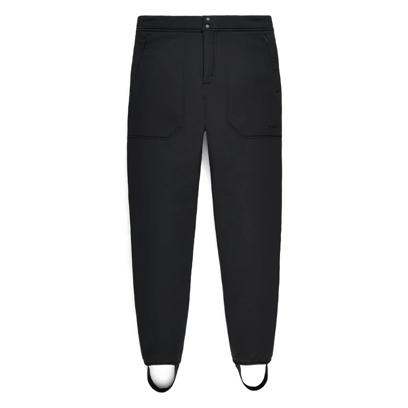 Spodnie termoaktywne Simms Strata 330 Bottom Black – przód – ze strzemiączkami