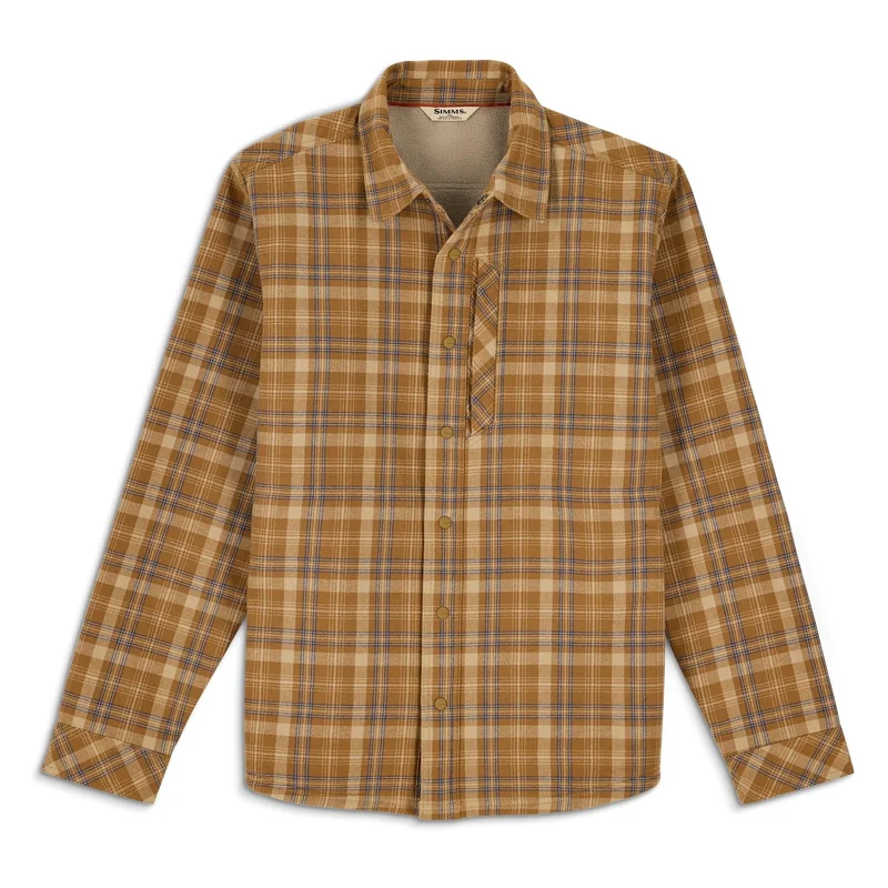 Koszula ocieplana Simms Coldweather Shacket Schooner Plaid Bronzeback – przód
