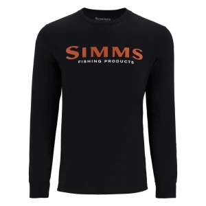 Koszulka z długim rękawem Simms Logo Shirt LS Jet Black