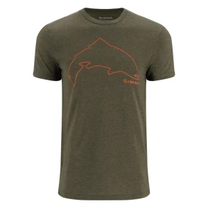 Koszulka Simms Trout Outline T-Shirt Loden Heather