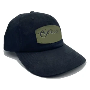 Czapka z daszkiem Scott 5-Panel – czarna z zieloną naszywką