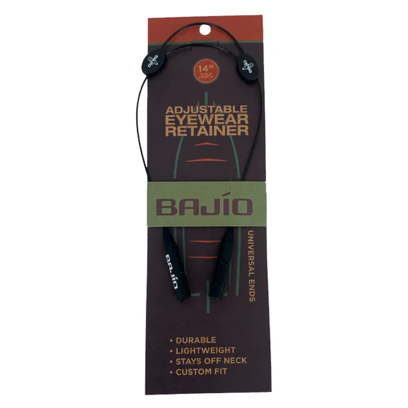 Regulowana smycz do okularów Bajio Keeper Zip – Black Gloss