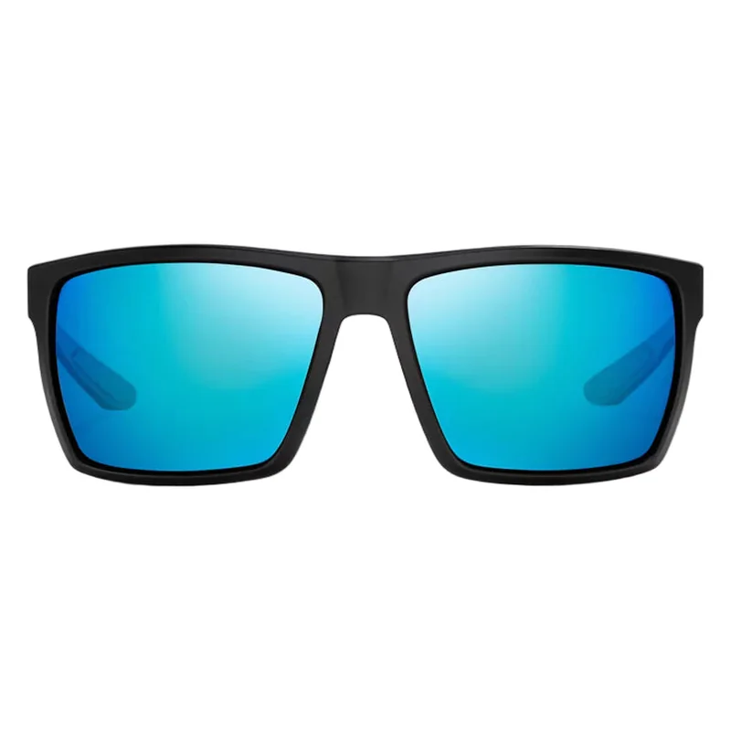 Okulary polaryzacyjne Bajio Stiltsville (soczewki szklane) – Black Matte / Blue Mirror