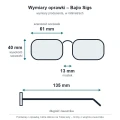 Okulary polaryzacyjne Bajio Sigs (soczewki szklane) – wymiary oprawki