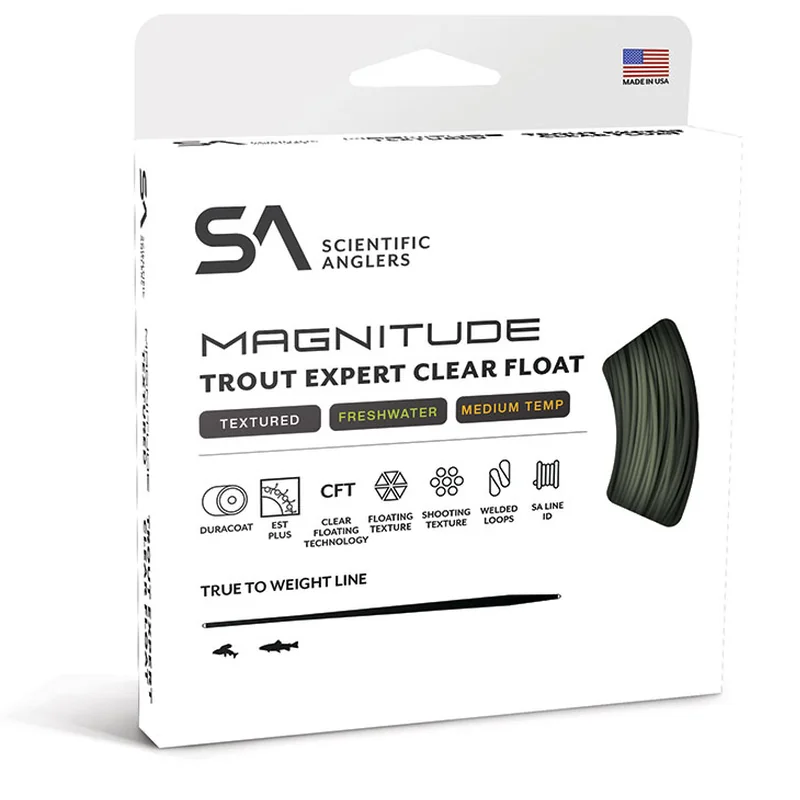 Linka muchowa przezroczysta Scientific Anglers Magnitude Textured Trout Expert – Sage Green/Clear Tip