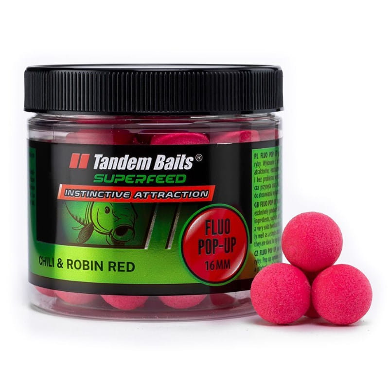 Tandem Baits Fluo Pop-up Chili & Robin Red 16mm-45878