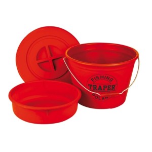 Traper Wiadro z Miską i Pokrywą Czerwone