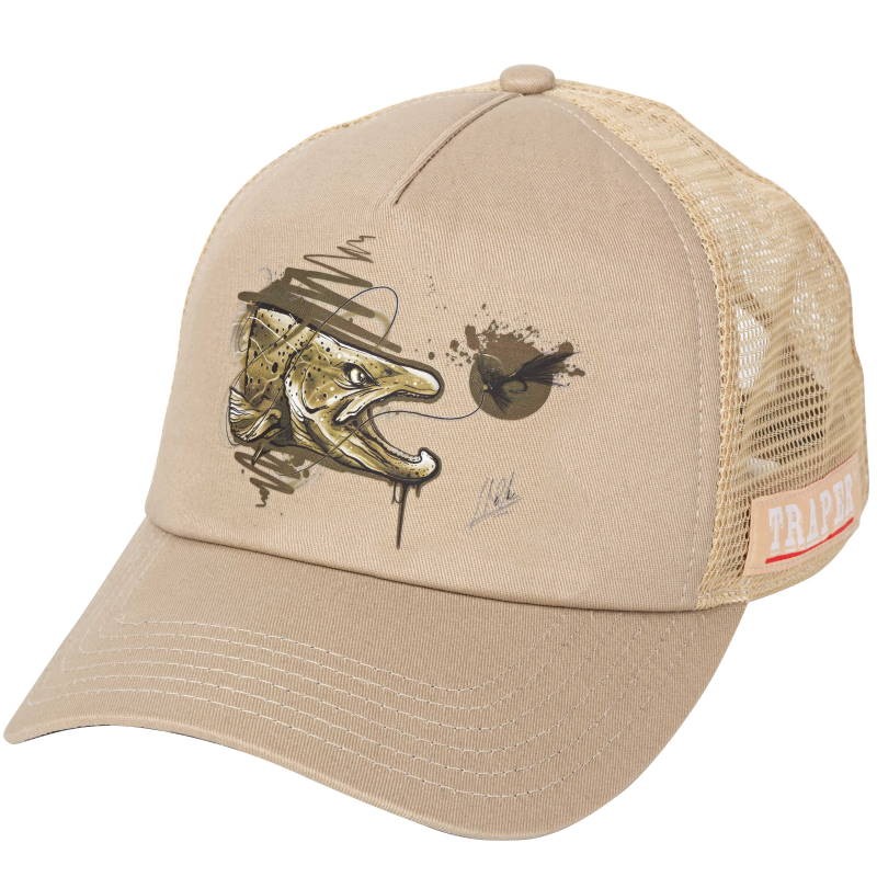 Traper Fly Czapka Art Trout Beige-27523